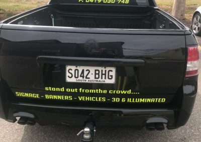 When you are considering vehicle or car signage don’t forget the back your car because a lot of people are going to parked behind your car and have time to notice your signwriting